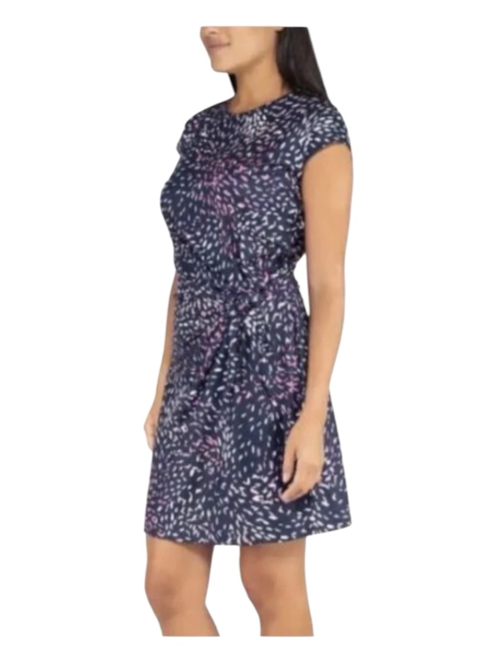 Nicole Miller Side Knot Dress Cap Sleeve Lightweight Pink Size S